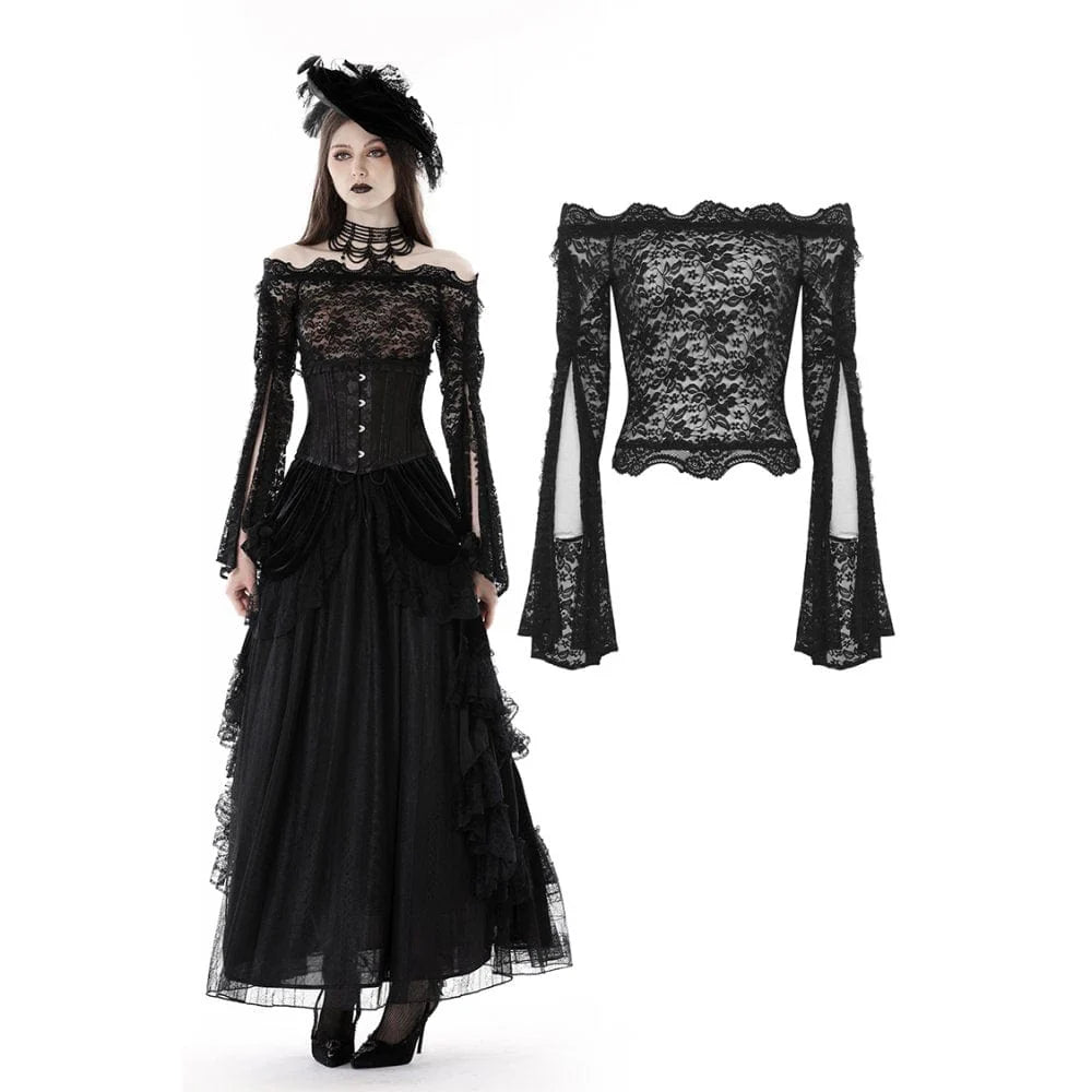Women’s Gothic Off Shoulder Lace Top