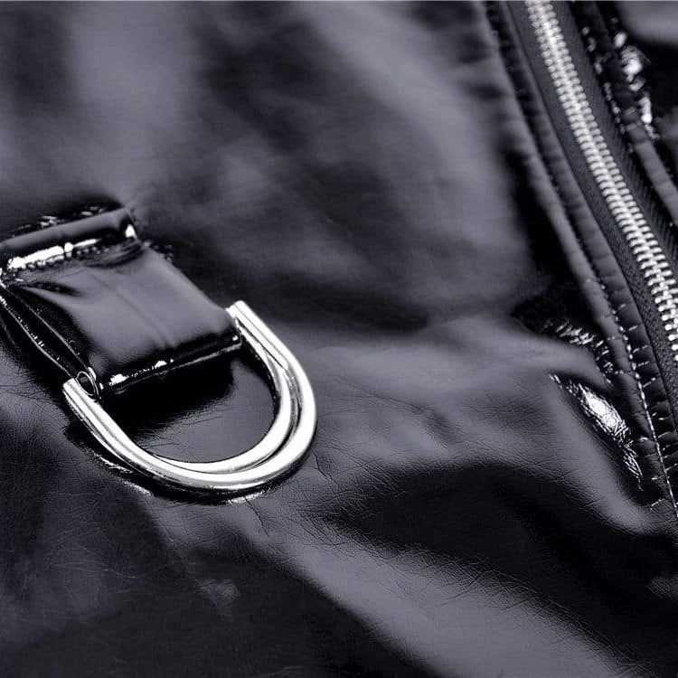 Women’s Punk Sliant Zipper PU Skiny Skirts