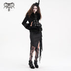 Women’s Gothic Faux Fur Bucket-up Chain Jacket