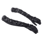 Women’s Gothic Faux Leather Cross Mesh Arm Sleeves