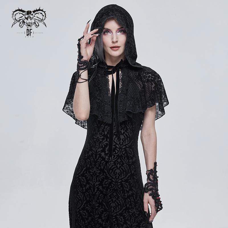 Women’s Gothic Floral Sheer Gloves