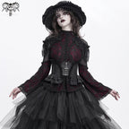 Women’s Gothic Ruffled Lace Splice Underbust Corset Black
