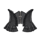 Women’s Gothic Ruffled Lace Splice Underbust Corset Black