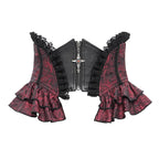 Women’s Gothic Ruffled Lace Splice Underbust Corset Red
