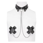 Women’s Gothic Studded Chain Choker With Breast Covers