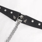 Women’s Gothic Studded Chain Choker With Breast Covers