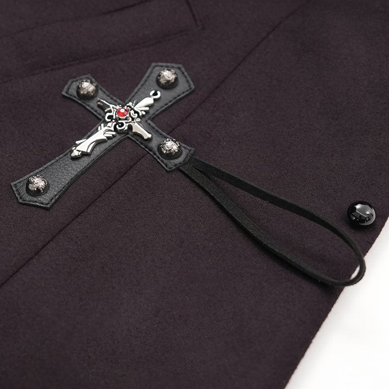 Women’s Gothic Cross Lace Coat Black Red