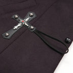 Women’s Gothic Cross Lace Coat Black Red