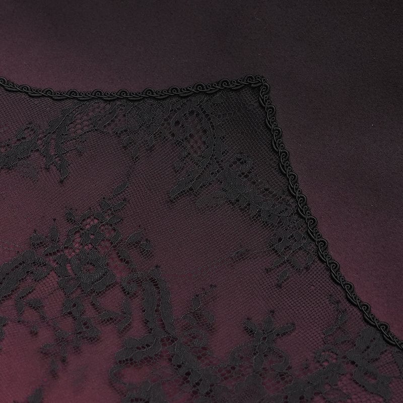 Women’s Gothic Cross Lace Coat Black Red