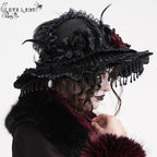 Women’s Gothic Tassels Feather Rose Hat