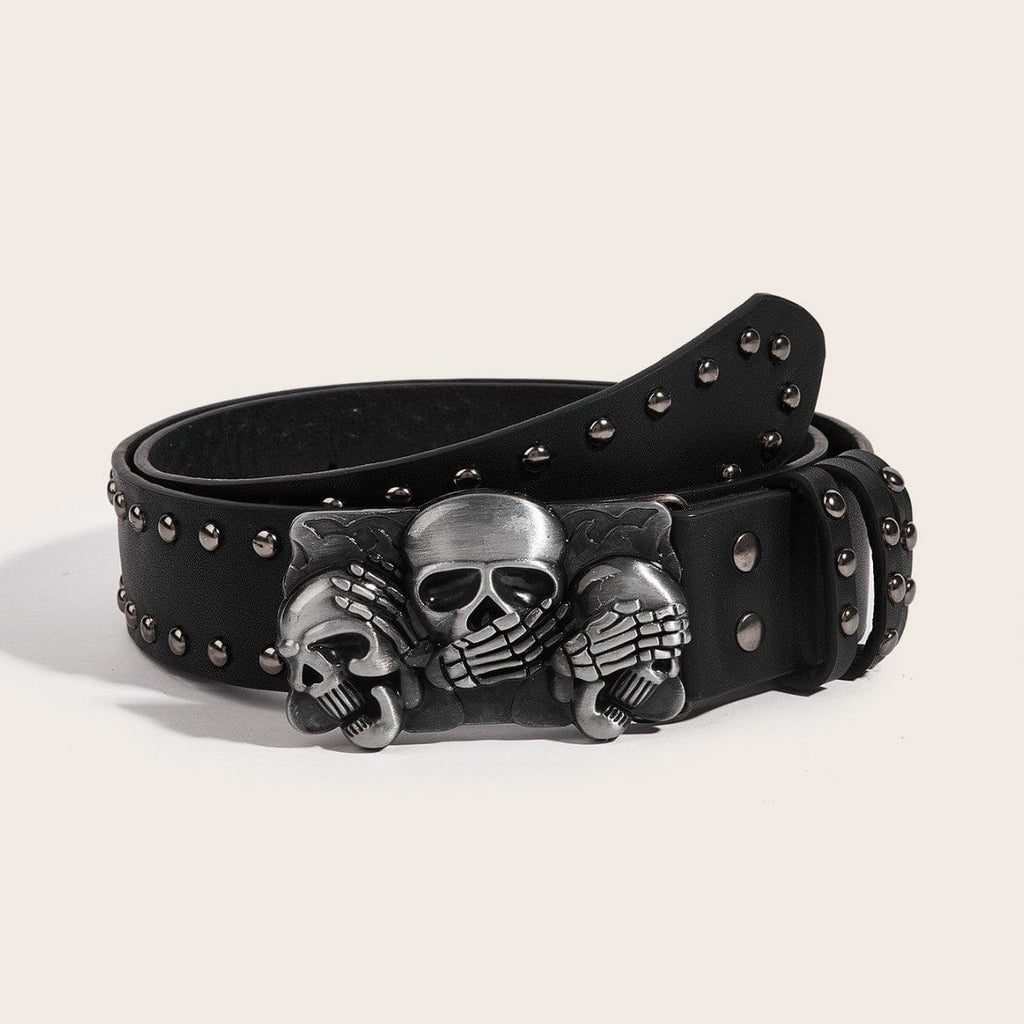 Unisex Punk Studded Skull Belt