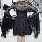 Women’s Gothic Flared Sleeved Lace-up Cape
