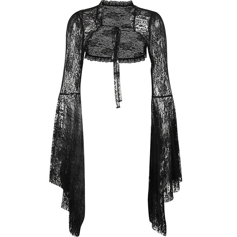 Women’s Gothic Flared Sleeved Lace-up Cape