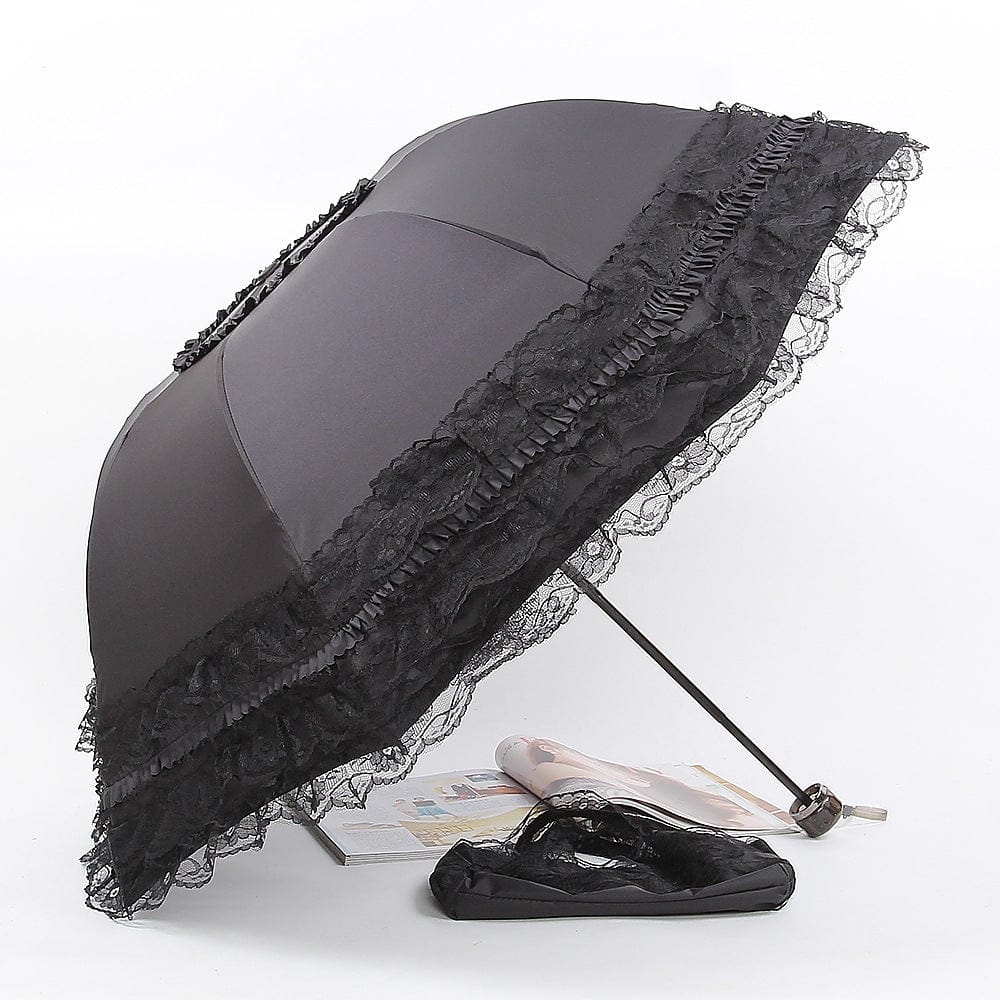 Women’s Gothic Lace-edge Folding Umbrella