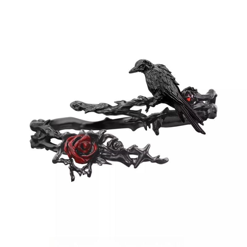 Women’s Gothic Rose&Crow Ring