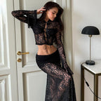 Women’s Gothic See-through Floral Lace Suit