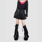 Women’s Grunge Buckle Strap Zip Leg Warmers