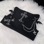 Women’s Grunge Cross Cat Ear Knitted Beanie Hat