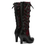 Women’s Punk Buckled Lace-up High Boots