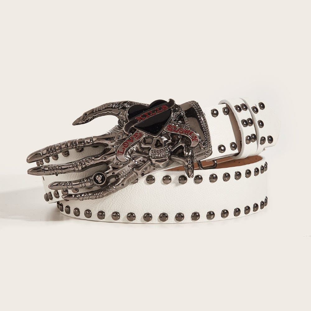 Women’s Punk Skull Studded Wide Belt