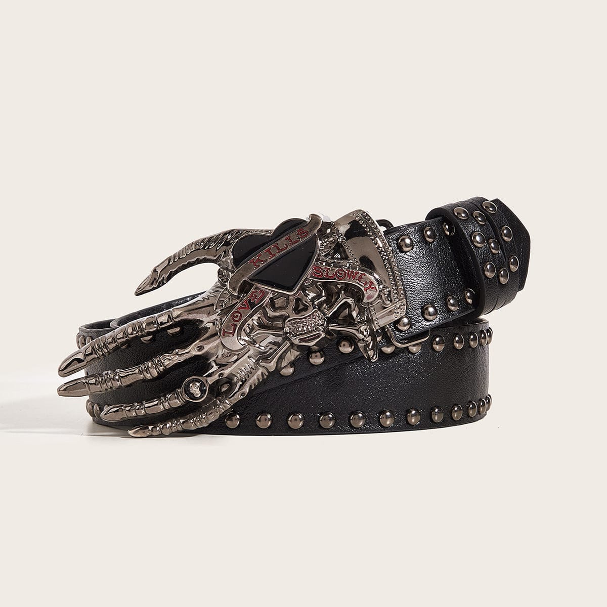 Women’s Punk Skull Studded Wide Belt