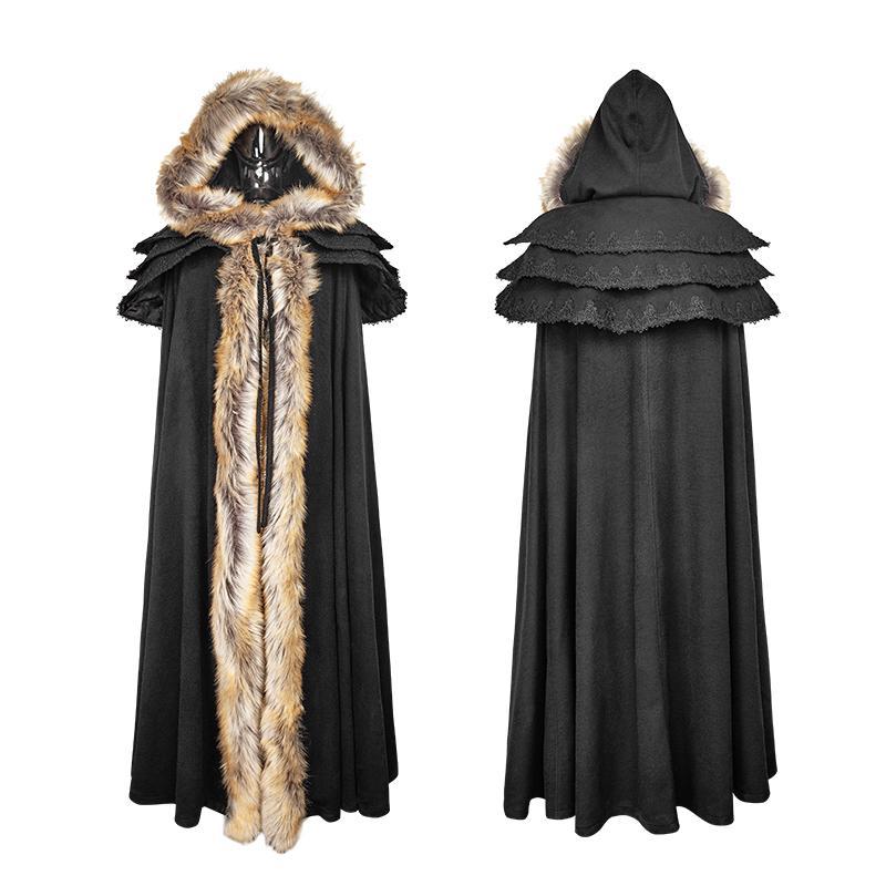 Women’s Gothic Woolen Hooded Maxi Coat