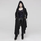 Women’s Plus Size Gothic Irregular Strappy Distressed Coat