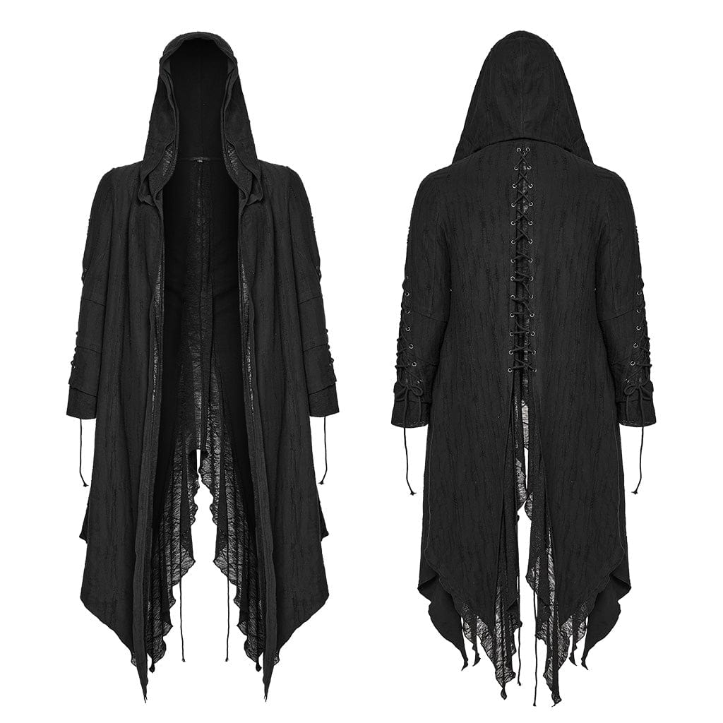 Women’s Plus Size Gothic Irregular Strappy Distressed Coat