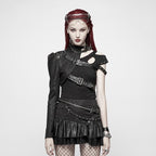 Women’s Punk One-Arm Short Black Jacket