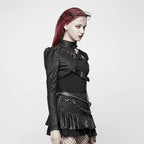 Women’s Punk One-Arm Short Black Jacket