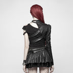 Women’s Punk One-Arm Short Black Jacket