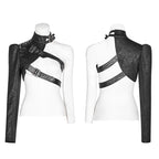 Women’s Punk One-Arm Short Black Jacket